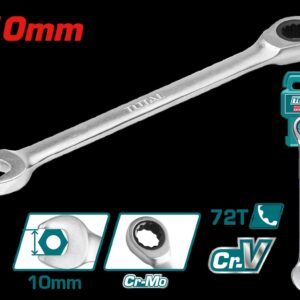 LLAVE MIXTA 10MM CON RACHE CR/V INDUSTRIAL SUPER TOTAL (TCSPAR101)
