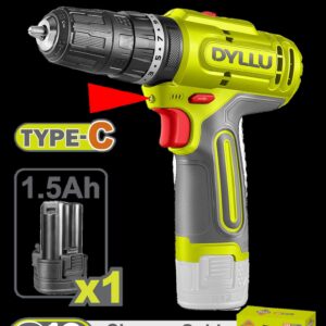 TALADRO INALAMBRICO PERCUTOR 3/8" 12V 20NM INCLUYE 1 BATERIA 1.5 AH DYLLU (DTCDS5681)