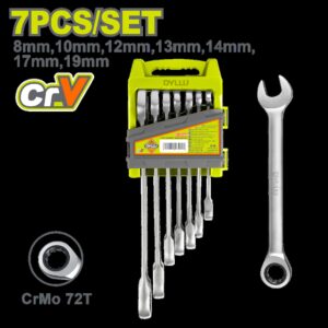 LLAVE MIXTA 8 - 19 MM CON RACHE JUEGO X 7 PZS DYLLU (DTSP4207)