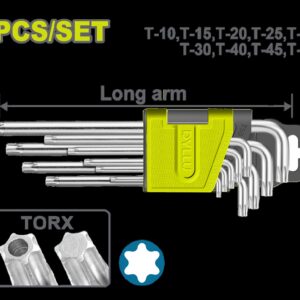 JUEGO DE LLAVE TORX X 9 PZS (T-10,T-15，T-20,T-25,T-27，T-30,T-40,T-45,T-50.) DYLLU (DTHK3291)