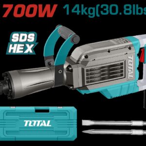DEMOLEDOR SDS HEX 1700W 60 JOULES INCLUYE DOS CINCELES CAJA PLASTICA INDUSTRIAL SUPER TOTAL (UTH217088)