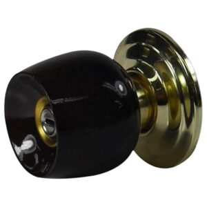CHAPA BOLA BANO P/MADERA UDUKE COLOR CAFE OSCURA ESCUDO DORADO (5832-SJM) (HT20184)
