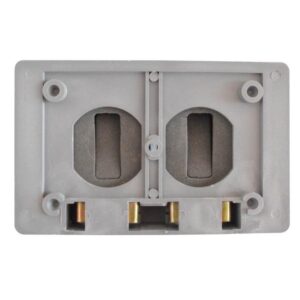 TAPA PLASTICA PARA TOMA DOBLE GRIS PARA EXTERIOR (INTEMPERIE)(U03F)