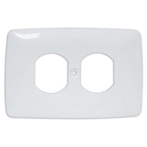 TAPA PLASTICA DE LUJO TOMA DOBLE BLANCA 2X4 INDMA CERTIFICADA (CON TORNILLO)(T1206-0019)