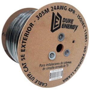CABLE UTP NIVEL 5E EXTERIOR NEGRO X 305MTRS (60%COBRE-40%ALUMINIO)(HT1407)