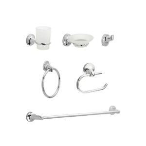 KIT ACCESORIOS PARA BANO X 6 PIEZAS CORONA PALERMO GRIVAL (PL6100001)